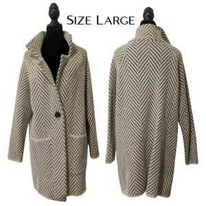 {Michelle Nicole} Herringbone Coatigan Longline Jacket - Size L